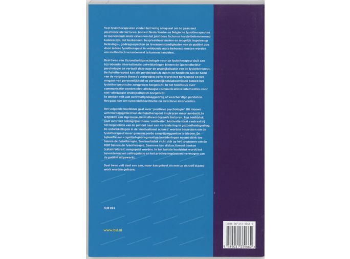 BSL Shop  Gezondheidspsychologie voor de fysiotherapeut 2
