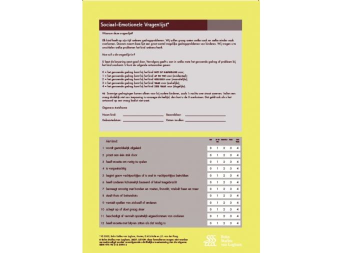 BSL Shop | SEV Sociaal Emotionele Vragenlijst Formulieren