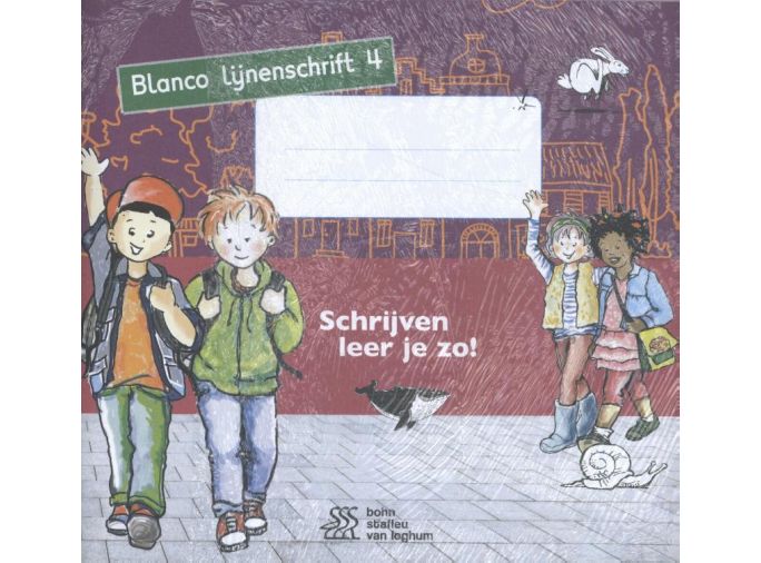 Voorkant - Schrijven leer je zo! - Blanco lijnenschrift 4 - set van 5 ex.